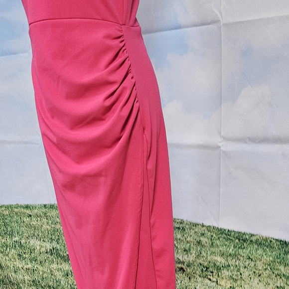 NASTY GAL | RUCHE SIDE SPLIT MIDI THIN STRAP BODYCON DRESS - NWOT! - Picture 13 of 16